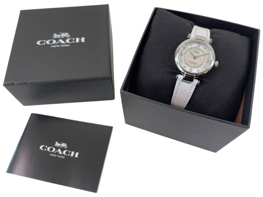 Coach New York 14503893 Stainless Steel Mother of Pearl White Band Ladies Watch