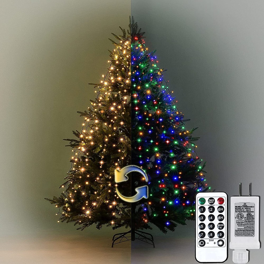 Christmas Tree String Lights with Ring, 9.84FT 10 Lines Christmas Lights with...