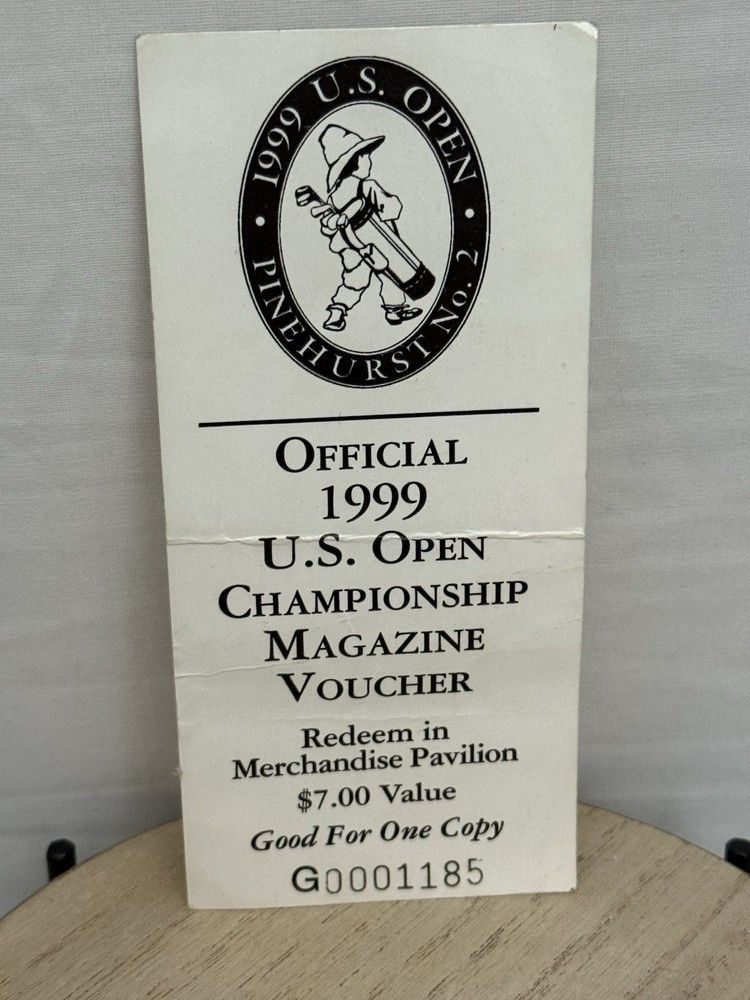 1999 US Open PINEHURST North Carolina June 1999 Payne. Stewart Magazine Voucher-image