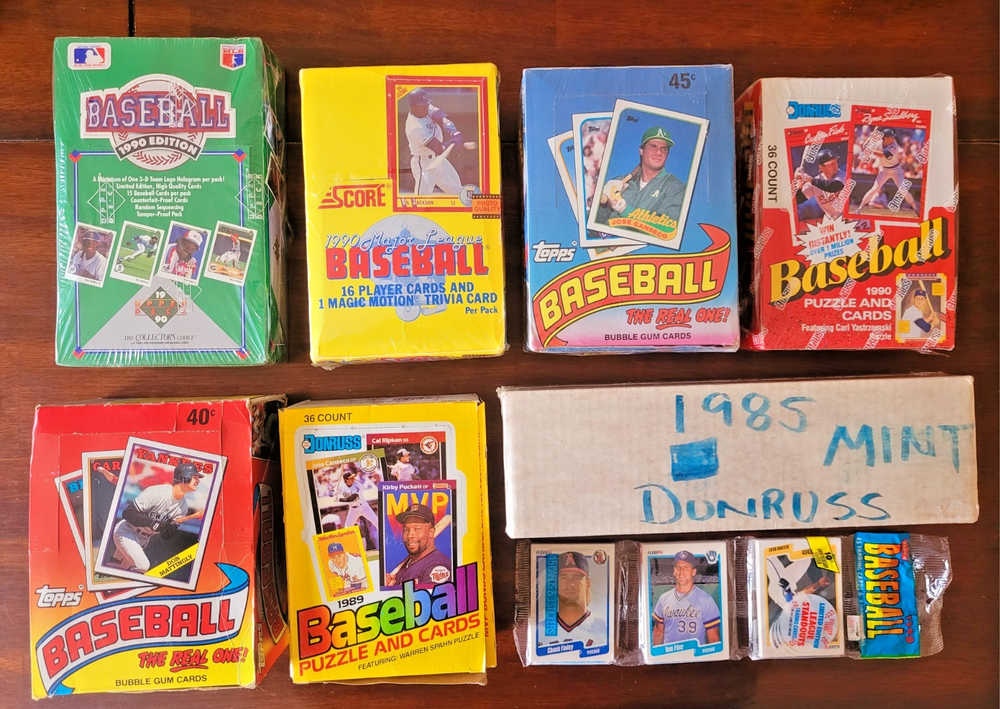 Baseball CARDS 1980-90s FACTORY SEALED and unsealed 16 Boxes & 6 Packs BUY TODAY