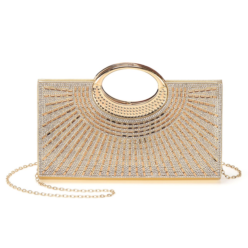 Evening Bags Clutch Purses for Women Formal, Purse Handbag Shoulder Bag Gold