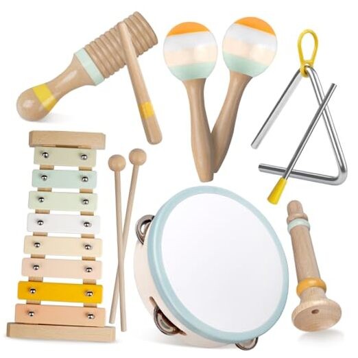 Montessori Wooden Musical Toys for Babies & Toddlers 1-3 Years Neutral