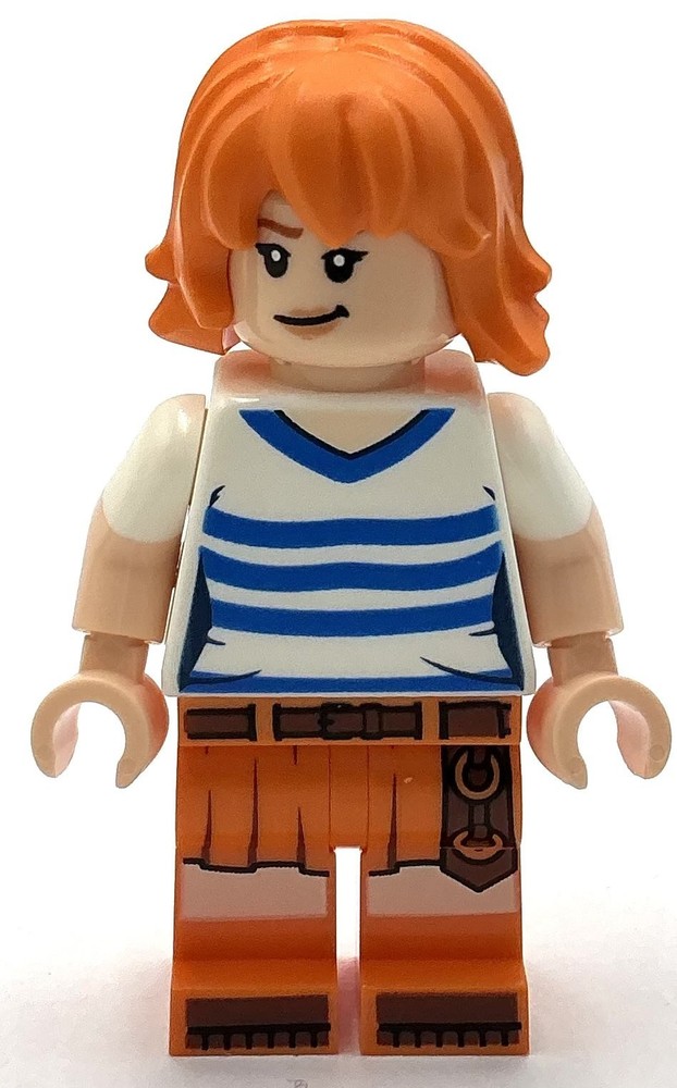 Lego New Nami White Shirt Orange Hair One Piece Minifigure