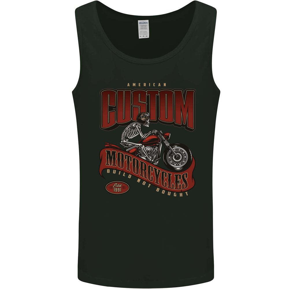 American Custom Motorcycles Biker Motorbike Mens Vest Tank Top