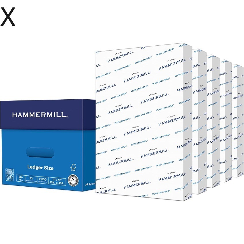 Hammermill Printer Paper, 20 lb Copy Paper, 11 x 17 - 5 Ream (2,500 Sheets) X