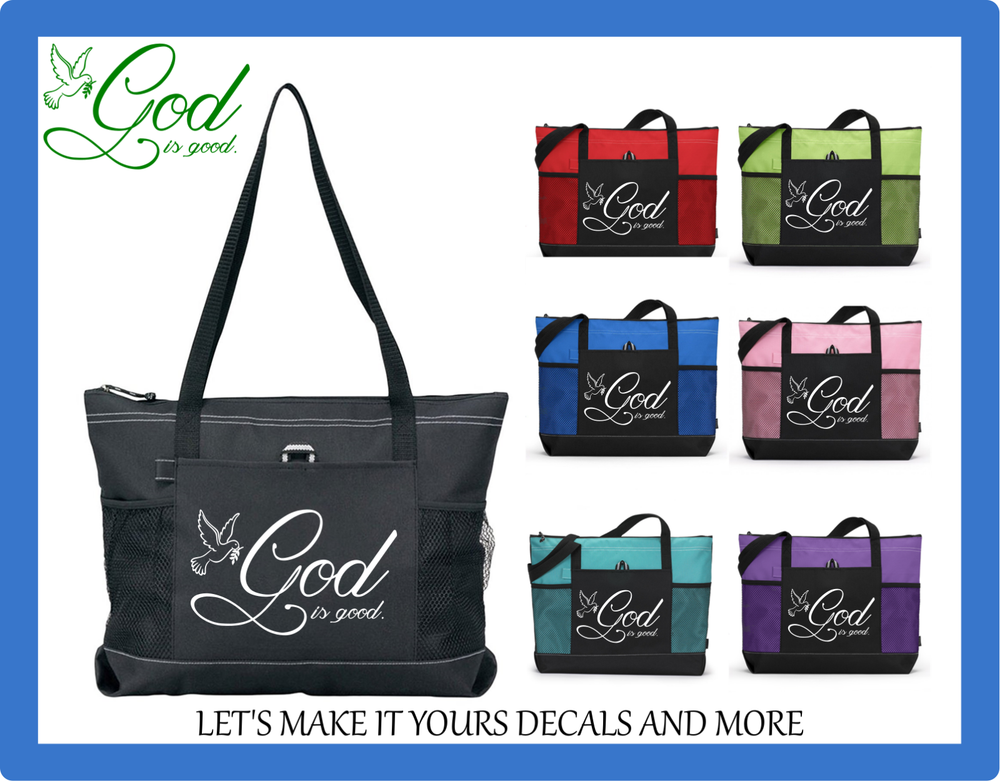 GOD IS GOOD DOVE RELIGIOUS CUSTOM TOTE PURSE SPORTS GYM CHURCH TRAVEL SCHOOL BAG