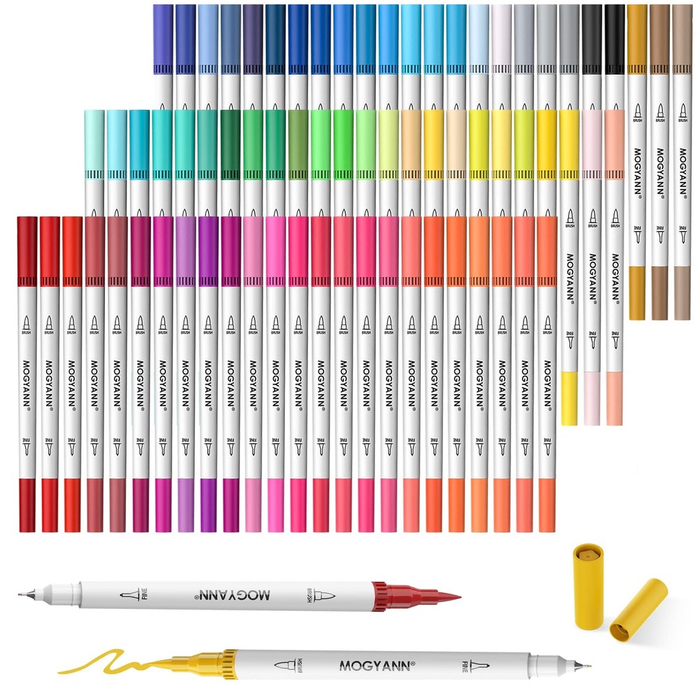 Mogyann Coloring Markers Set for Adults - 72 Colors Dual Brush Pen Art Marker...