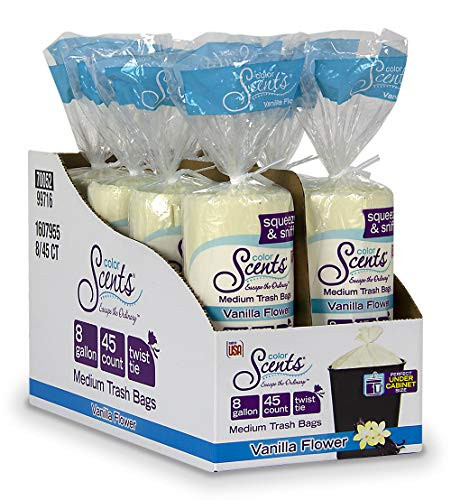 Medium Trash Bags - 8 Gallon, 360 Total Bags (8 Packs of 45 Count), Twist Tie...