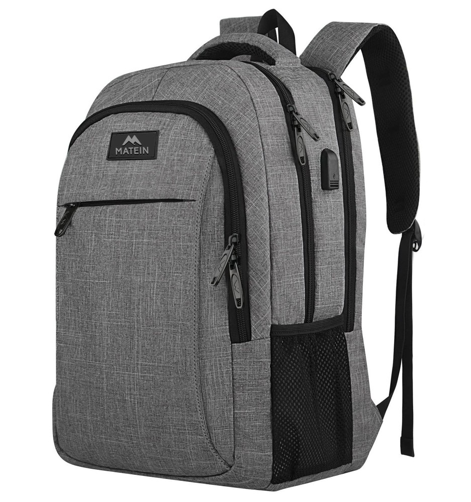 Matein Mlassic Gray Laptop Backpack for Travel & Work