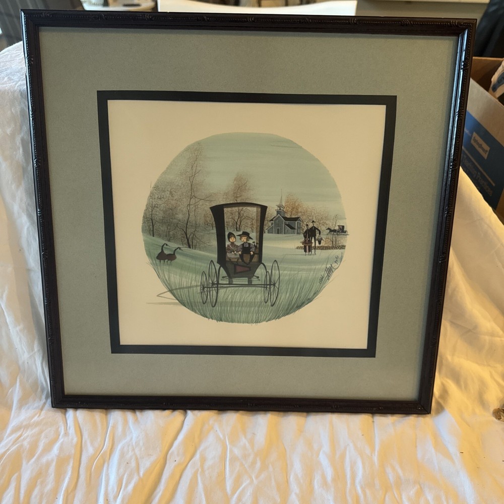 Vintage P. Buckley Moss Hand Signed Print, “Timeless Treasures” 1992