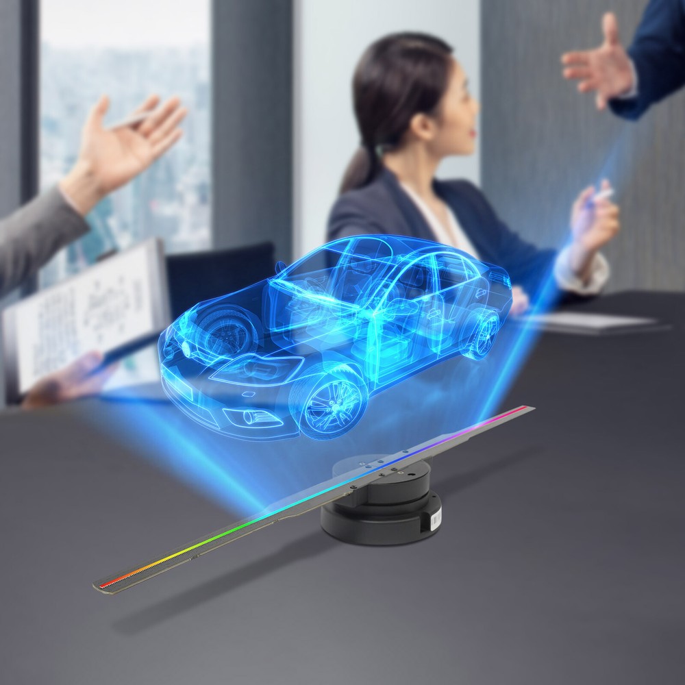 3D Holographic Fan Hologram Fan Projector 1080P LED Light RGB Sign Bar + Control