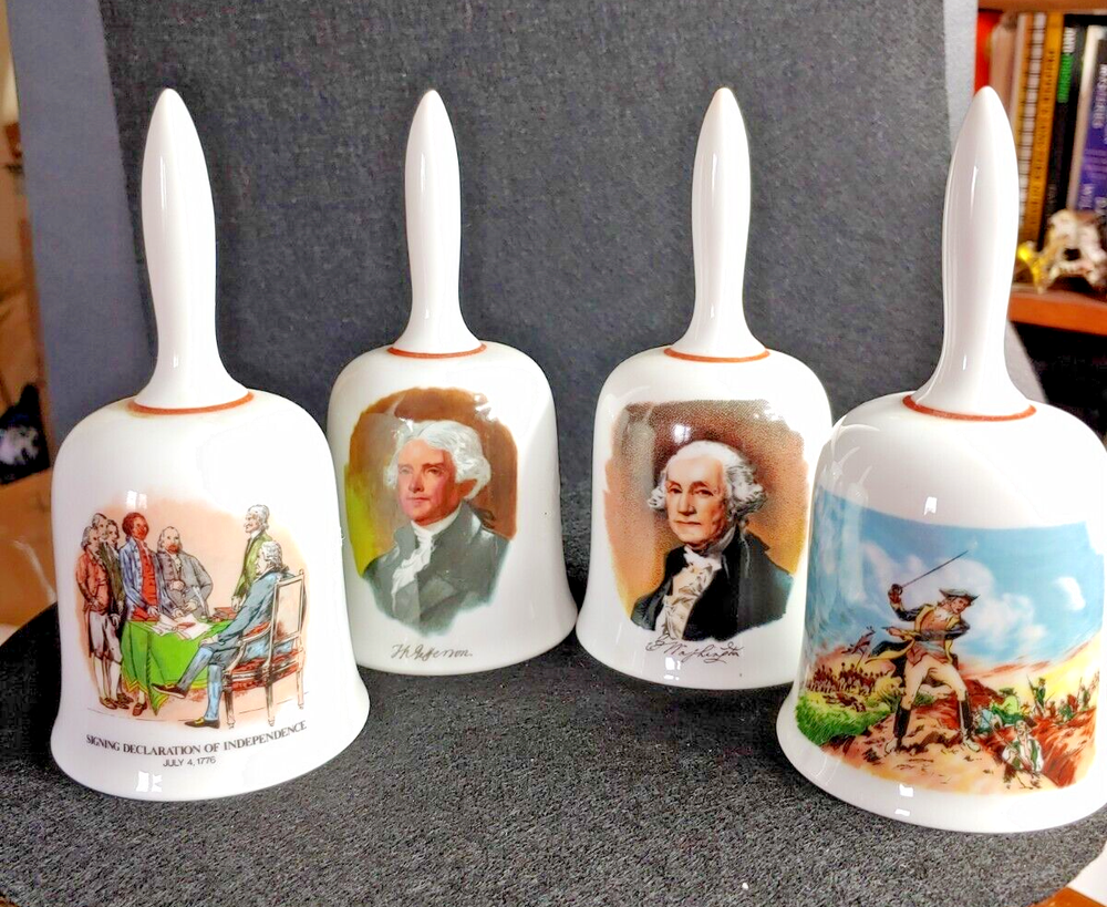 vintage 1976 200th anniversary of 1776 Danbury Mint Bell united states lot  of 4