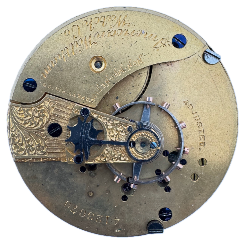 Antique 1889 Waltham 15 Jewel Hunter Pocket Watch Movement 18 Size