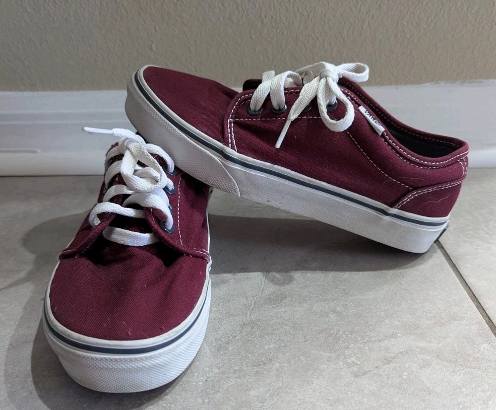 VANS Off The Wall Burgundy Low Top Sneakers Mens 4 Womens 5.5 TB5B