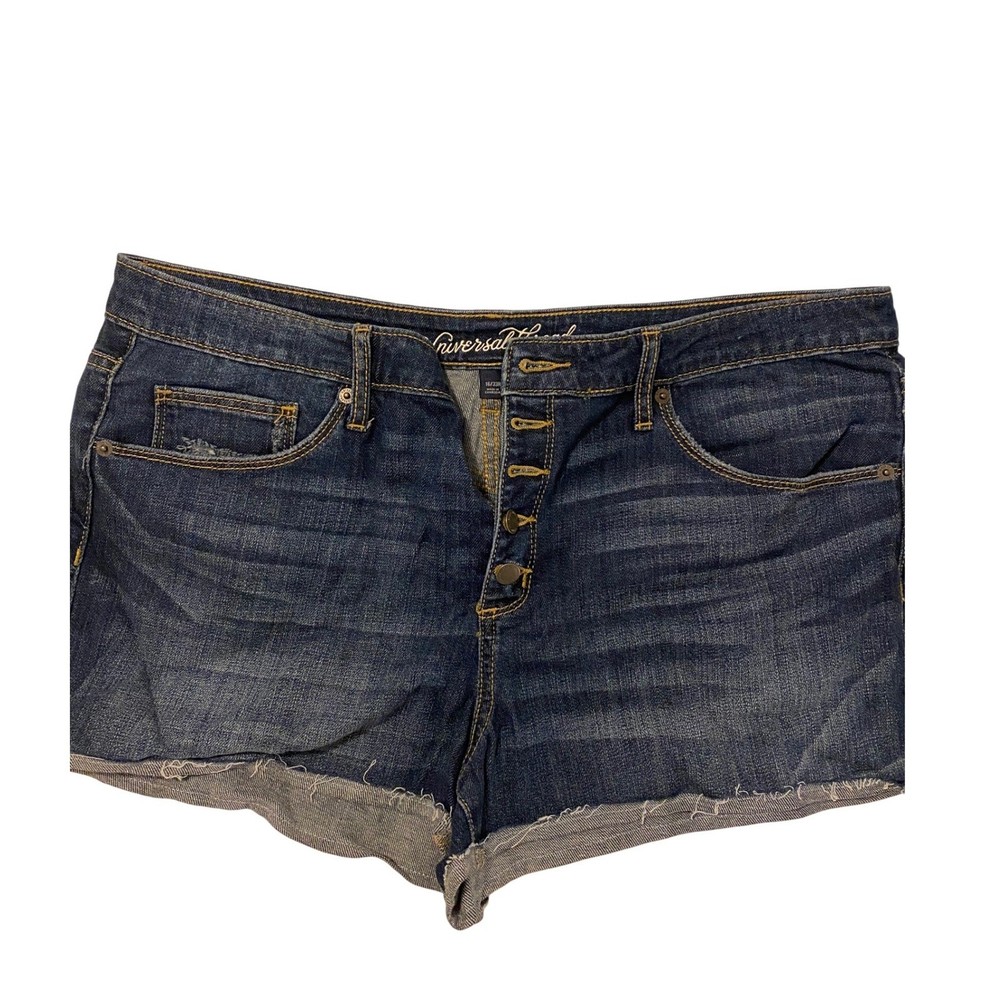 Universal Thread Women Blue Denim Cutoff Jean Shorts Size 16 23R Frayed Hem