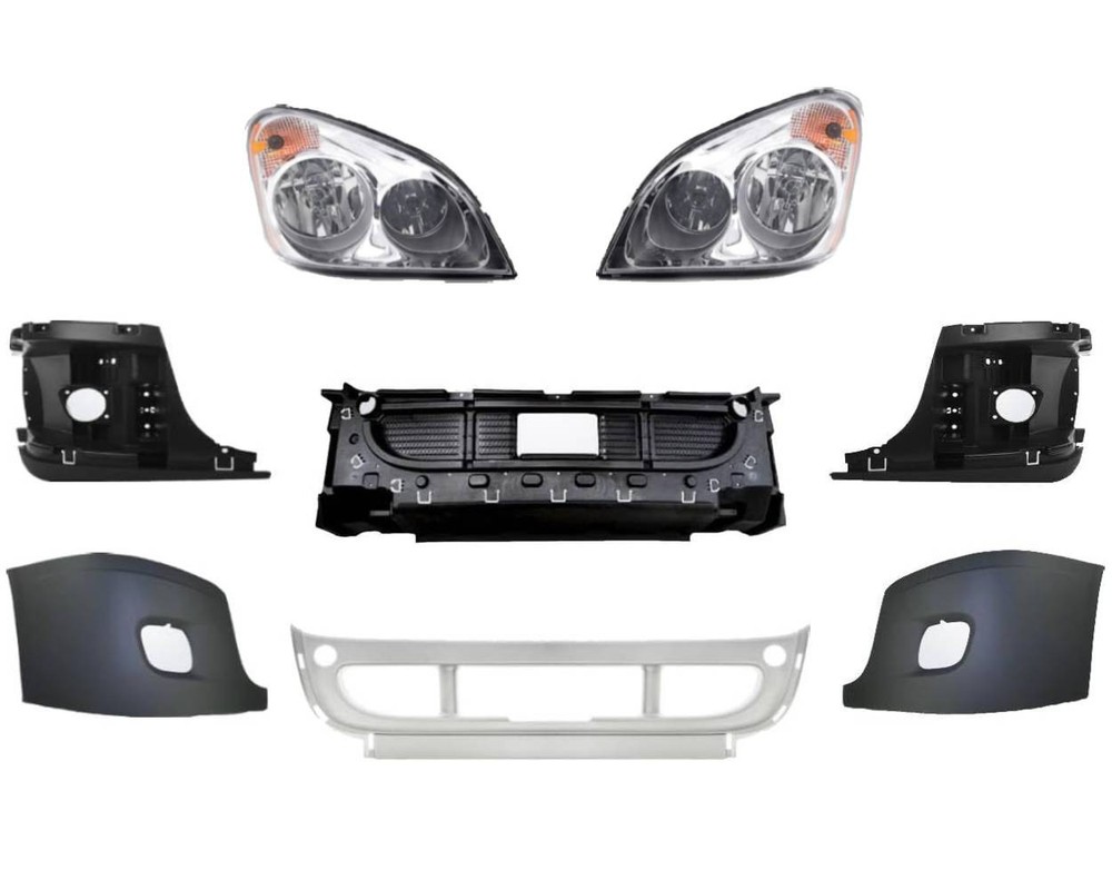 Chrome Bumper w/Fog Light Hole for 2008-2017 Freightliner Cascadia