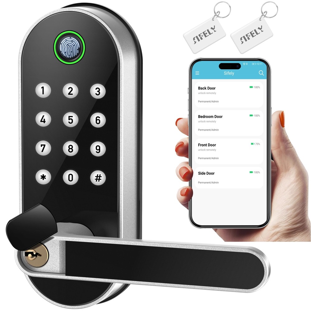 Fingerprint Smart Door Lock Keyless Entry Sifely Digital Electronic Lock  