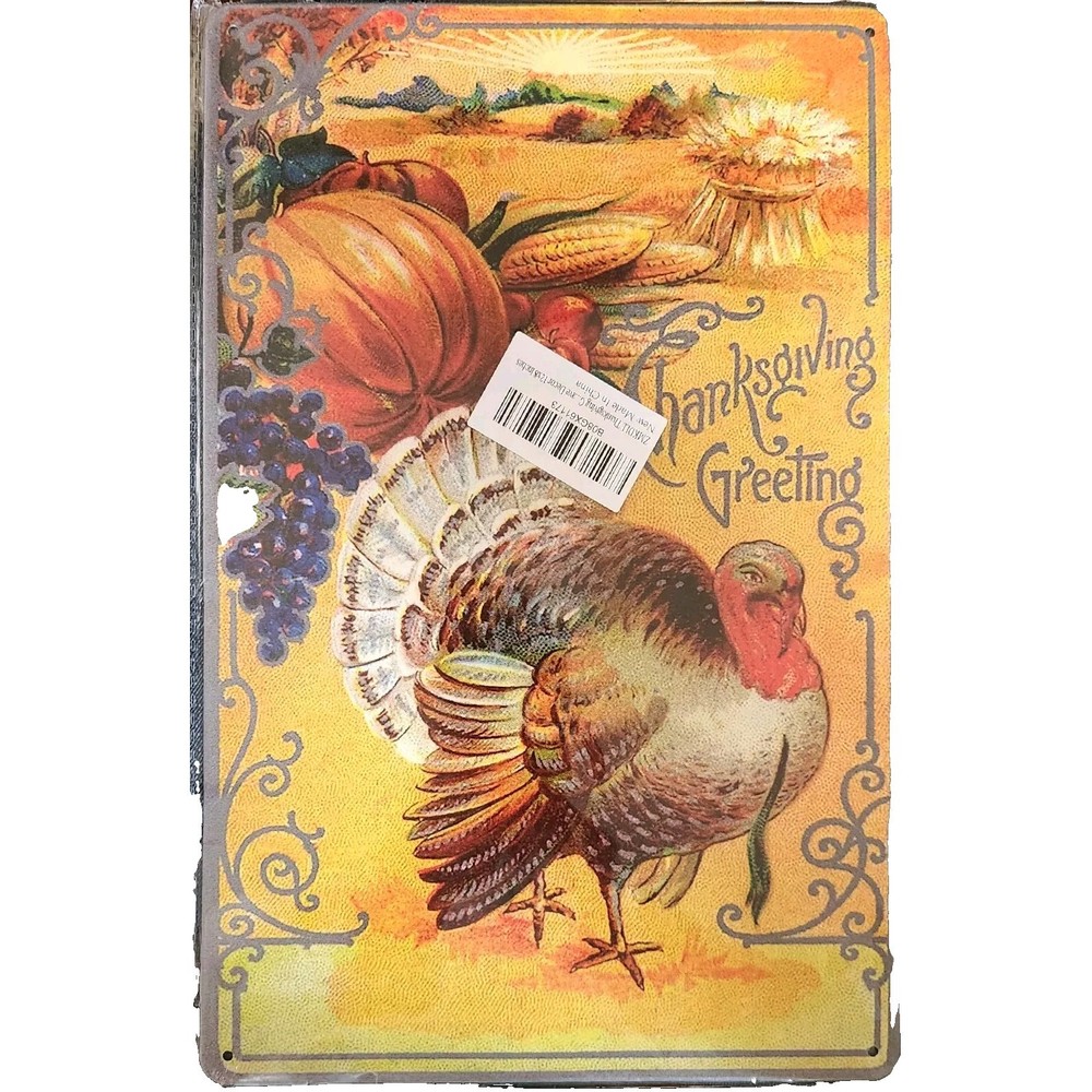 Vintage Mora Color Thanksgiving Tin Sign Metal Pub Decor Happy Thanksgiving Day