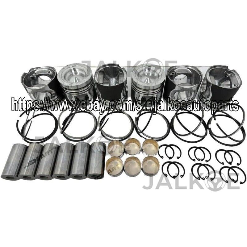 6PCS DL06 Piston With Rings For Doosan Excavator Engine Parts