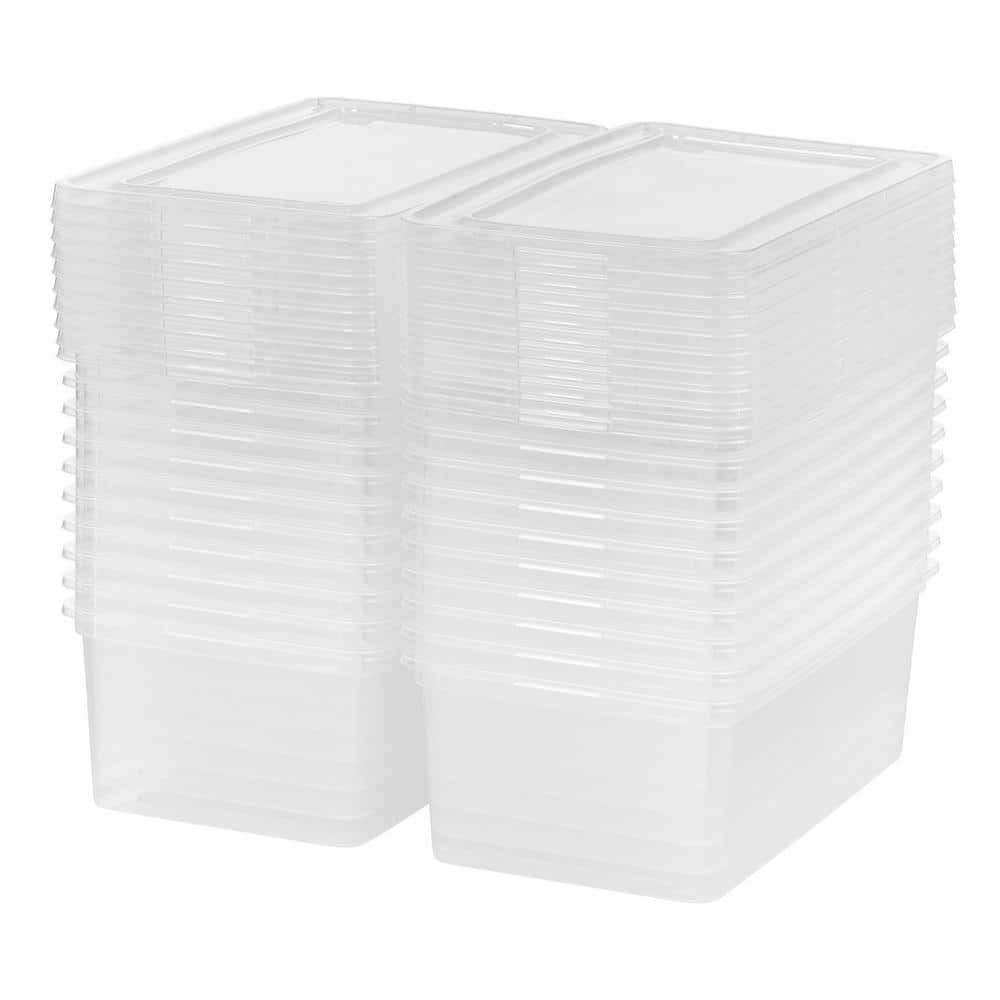 20-Pack Clear 5 Qt Plastic Storage Bins With Lids
