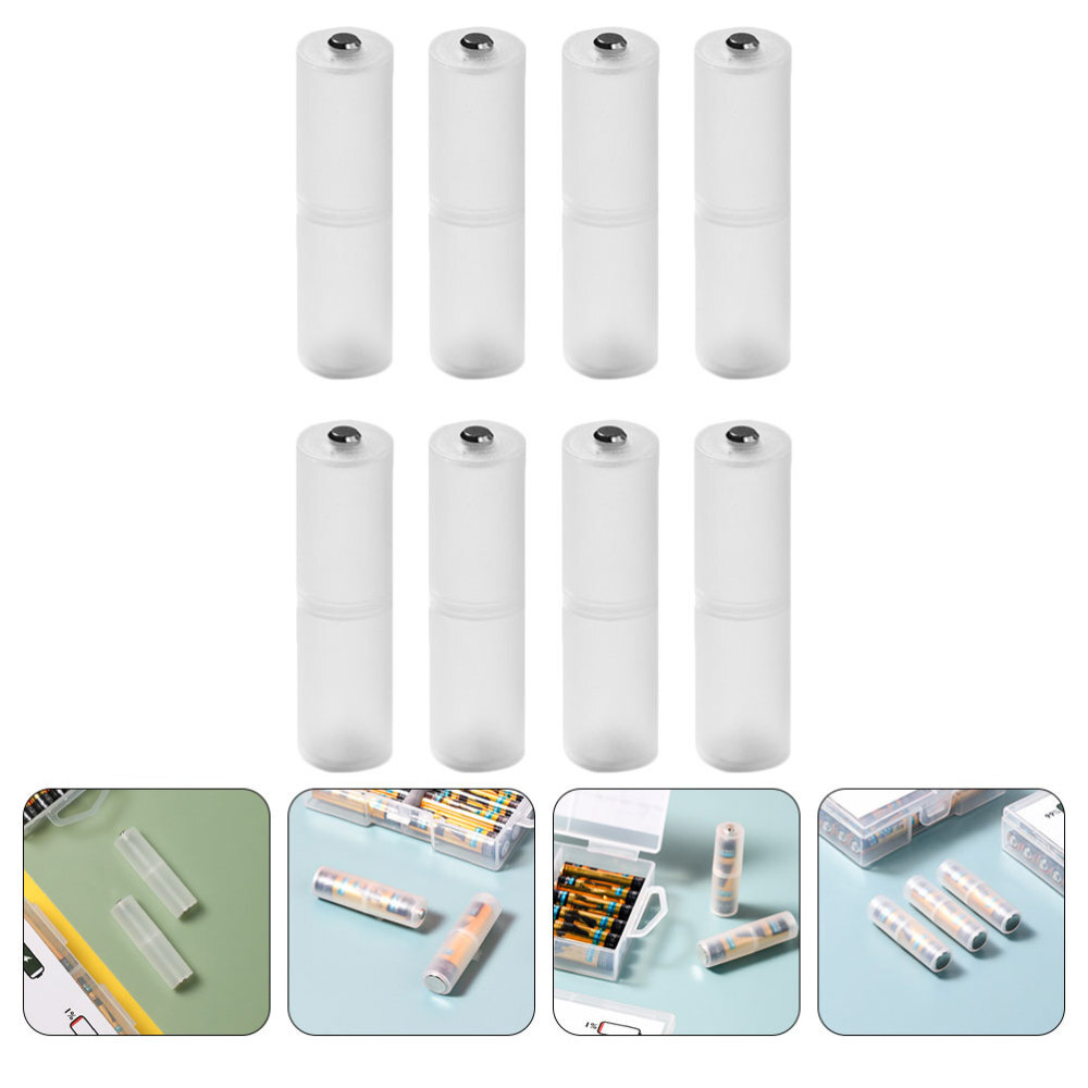 8 Pcs Rechargeable Battery Converter Easy to Carry White Miss