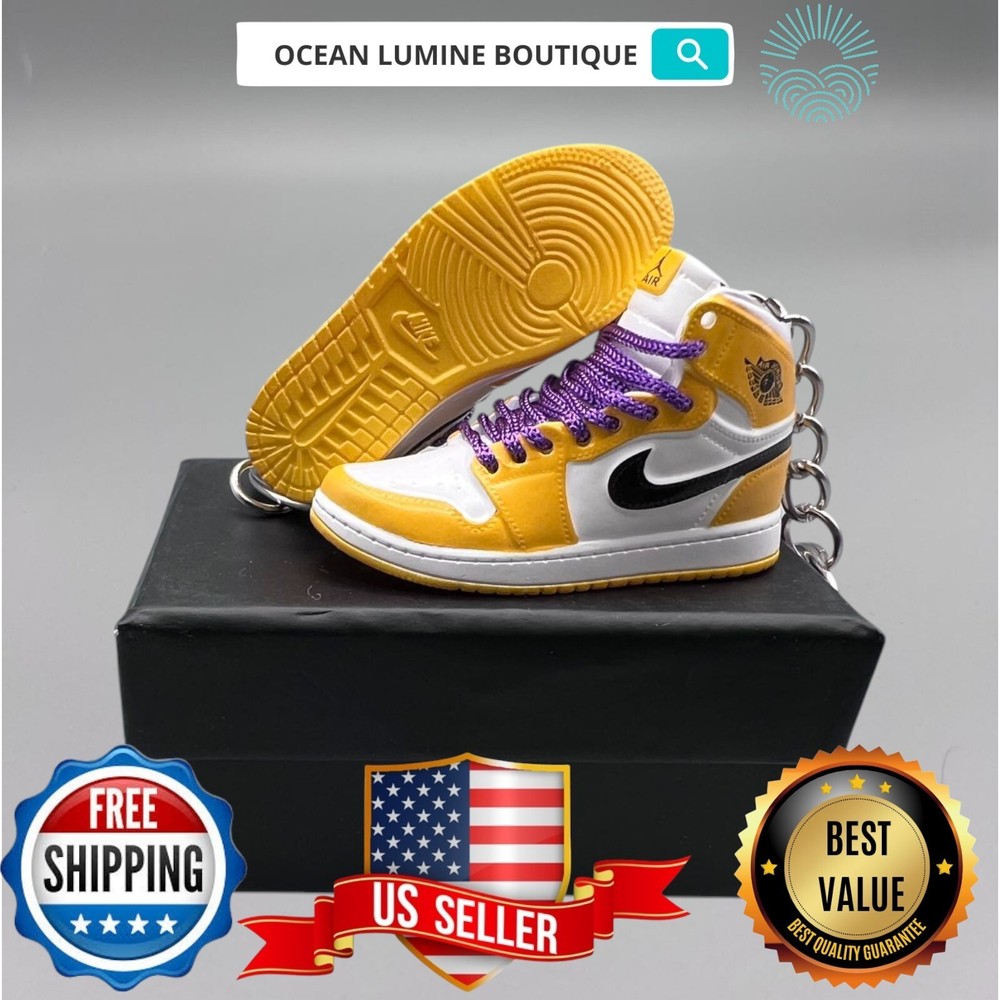 Air Jordan 3D Mini Sneaker Keychain, Basketball Sneaker Collectible, Box Options