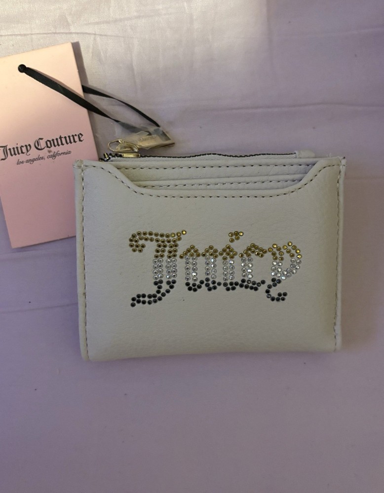 Adorable Juicy Couture Half Wallet Zip With Coin And Card Storage
