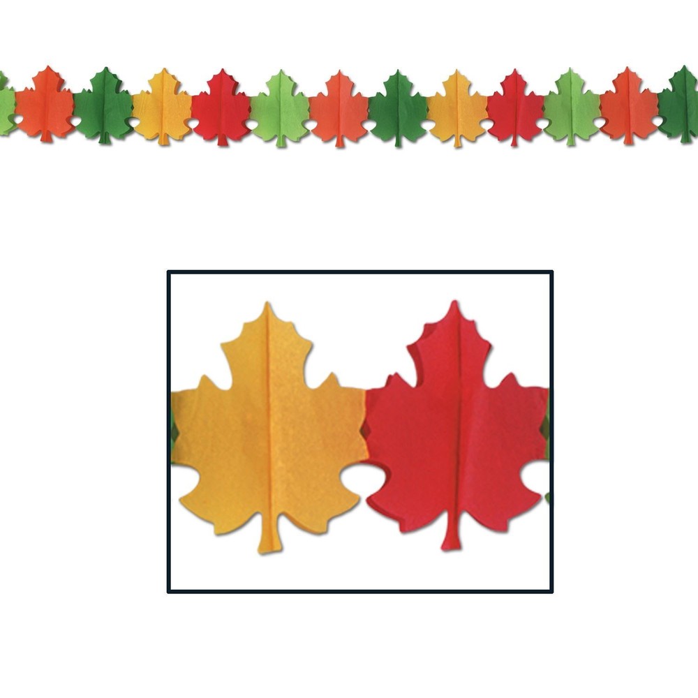 Beistle Autumn Leaf Garland for Thanksgiving and Fall Party Decorations  
