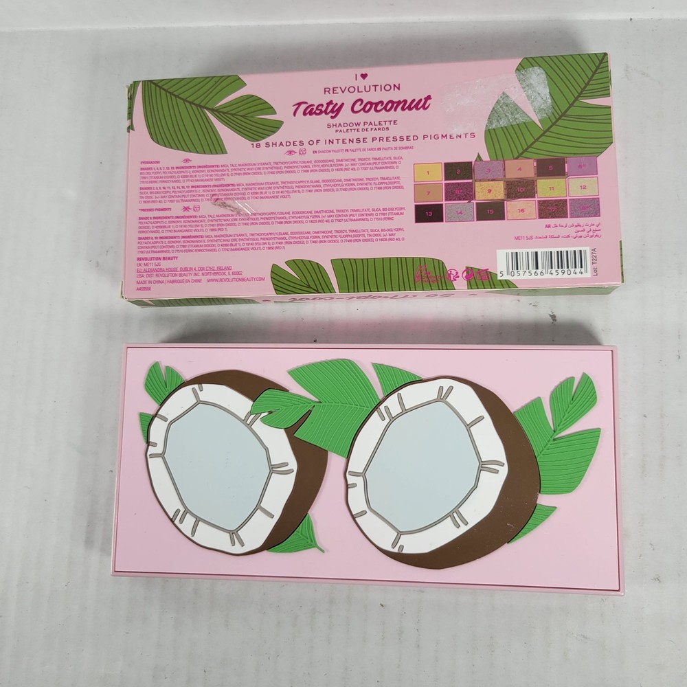 I Heart Revolution Tasty Coconut Makeup Vegan 18 Color Eyeshadow Palette