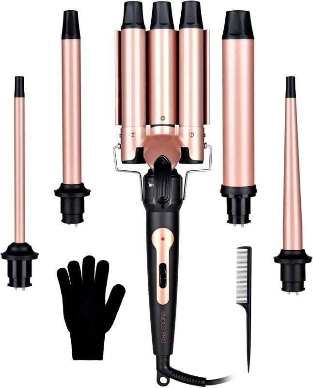 Wand Curling Iron Hair Crimper, Pro Large 3 Barrel