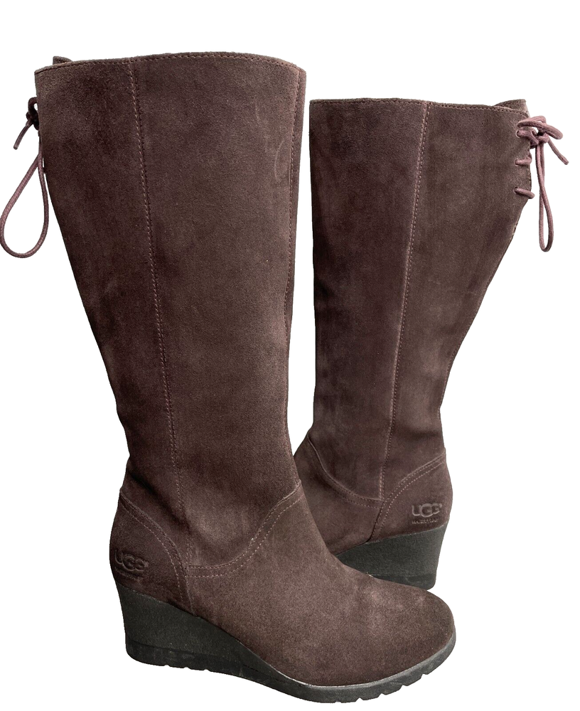 UGG Suede Leather Purple Dawna 1017429 Store Display Model Tall Boots Women's 7