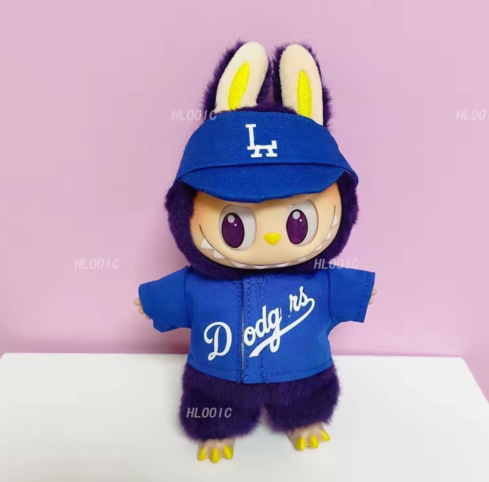 Mini Labubu Baseball Hat & Shirt Outfit for Dolls (No Doll Included)