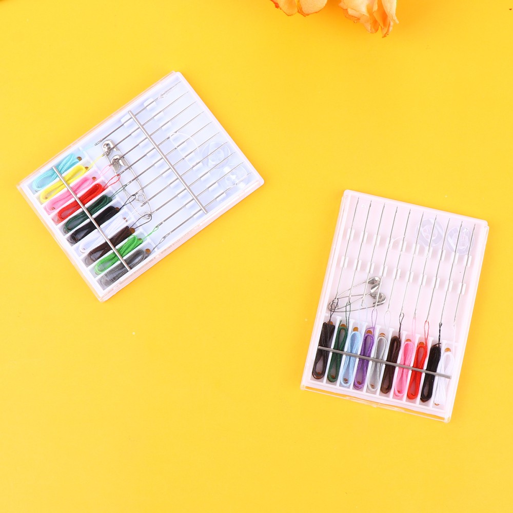 4-Pack Pre-Threaded Sewing Needle Kits with Stitch Tools