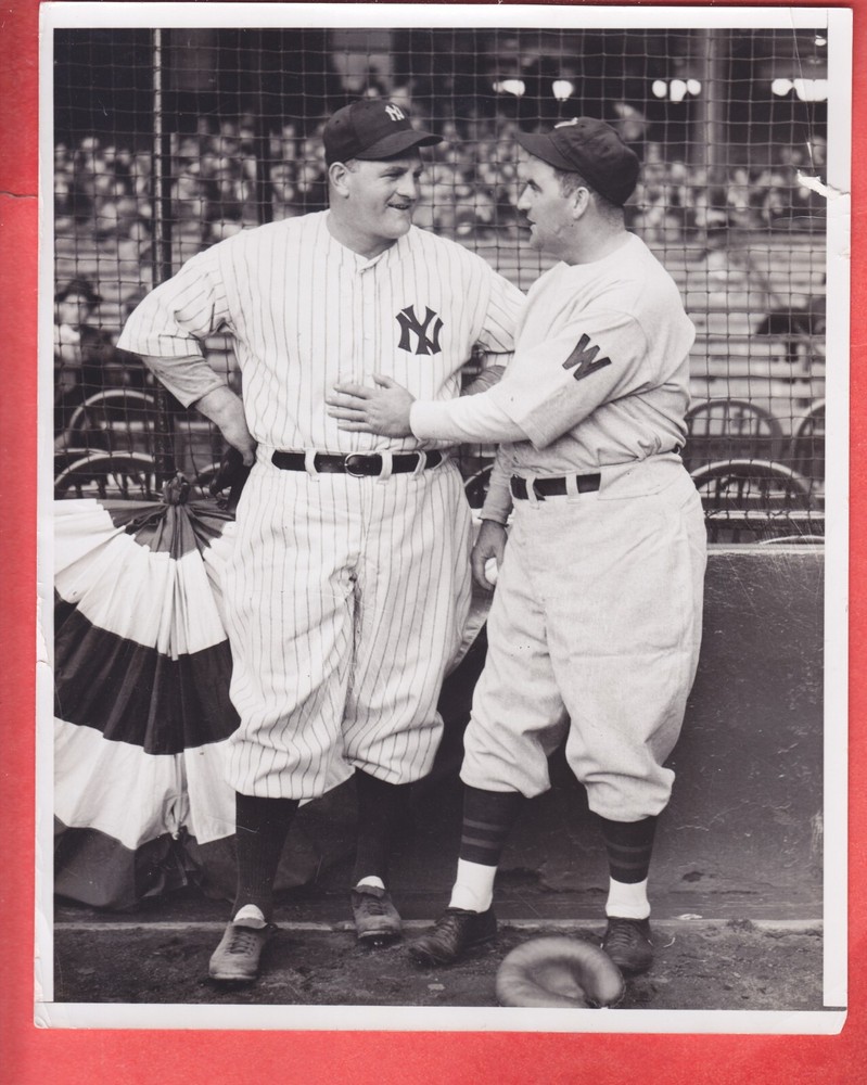 1937   NATS   SHANTY HOGAN   +   YANKS   JUMBO  BROWN    7 X 9   TYPE 1   GLOSSY