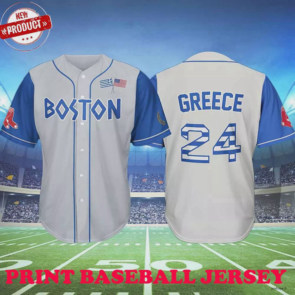 HOT!! Personalized Custom Greek Celebration Red Sox 2024 Giveaways White S5XL