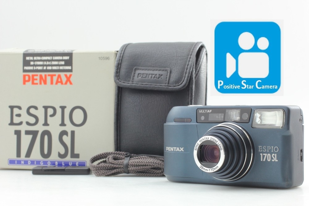 🎦👀✨MINT✨ Pentax Espio 170SL Indigo Blue 35mm Point & Shoot From JAPAN