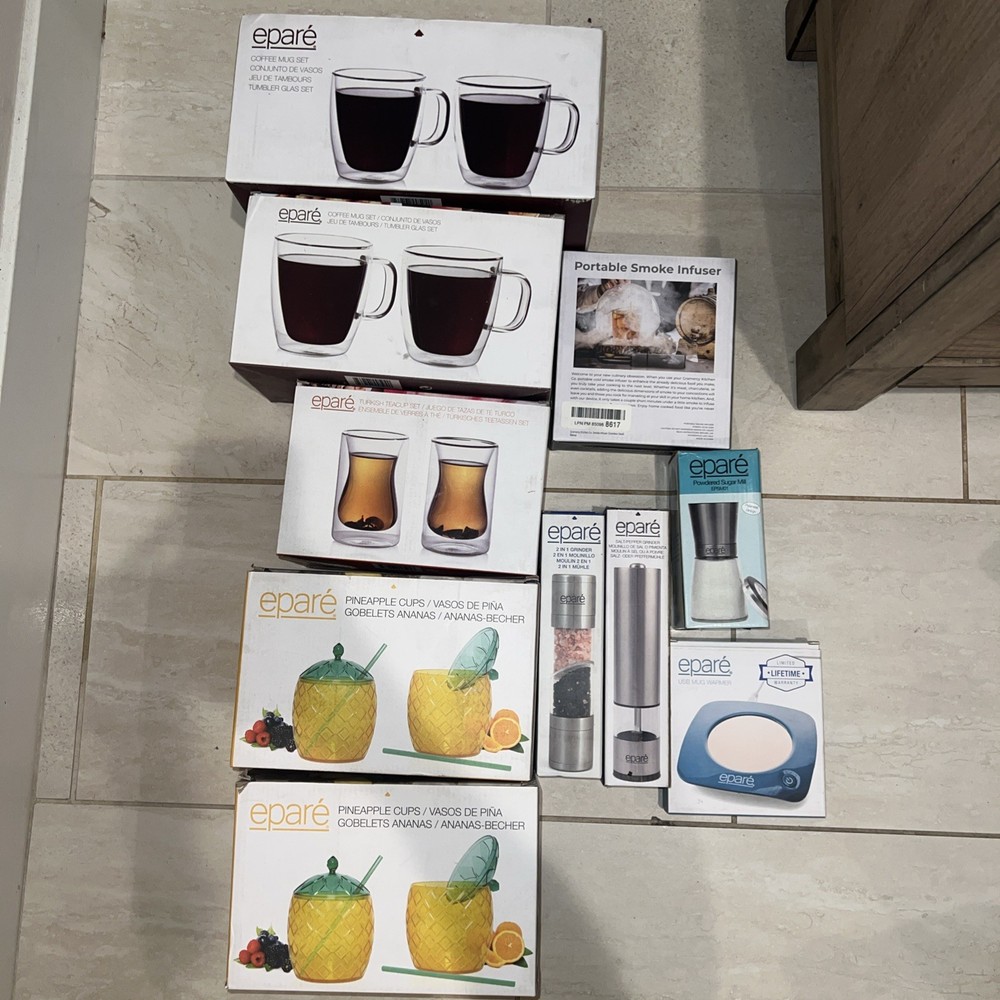 Turkish Tea Set with 2 Cups 4 Pineapple Cups Grinder Warmer Infuser