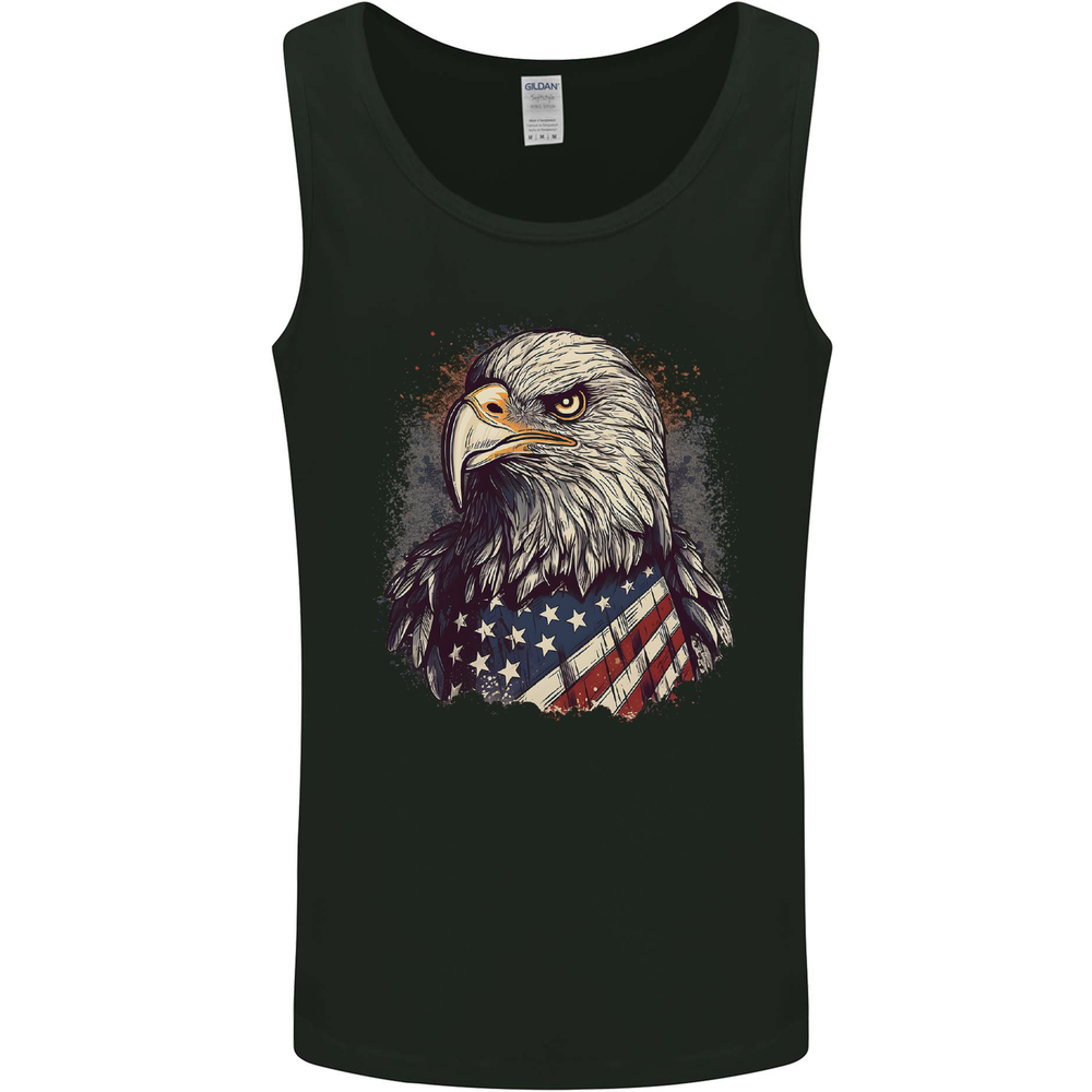 Eagle With USA Flag July 4th Mens Vest Tank Top
