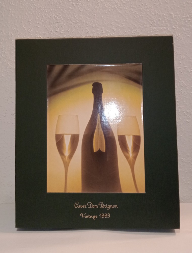 2 Dom Perignon Crystal Champagne Flutes /  Glasses, Set w/ Gift Box & No Bottle