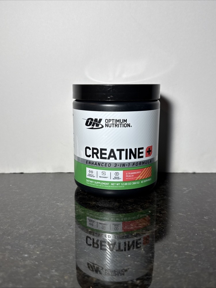 Optimum Nutrition Creatine [+] Powder, Strawberry Peach Flavor - 40 Servings