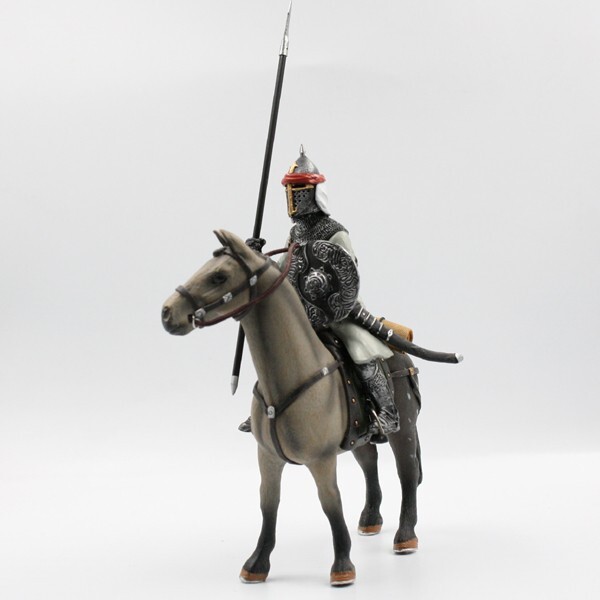 Vintage 1/18 Medieval Knight Soldier On Horseback Model Arab Cavalry Figure Prop