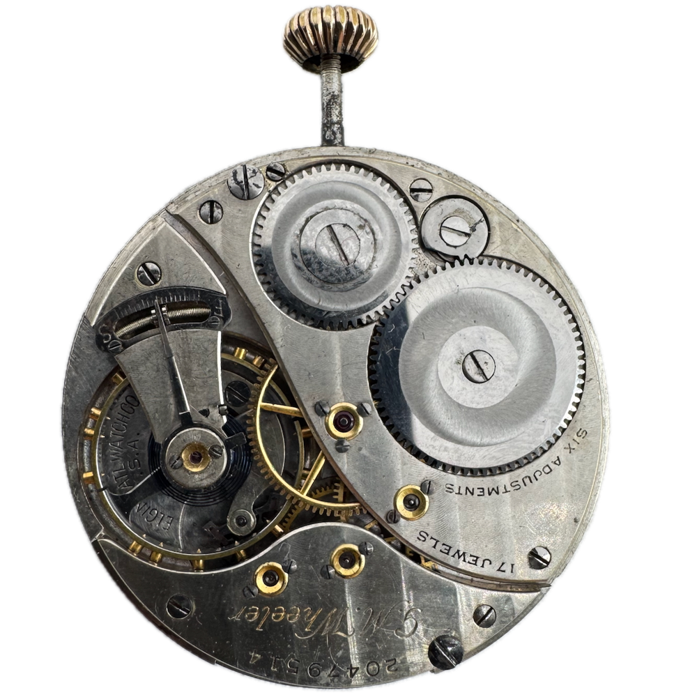 Vintage 1918 Elgin 17J 12s Mechanical Pocket Watch Movement 452 USA