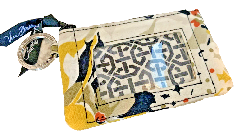 Vera Bradley keychain coin Wallet in Retired DOGWOOD yellow black