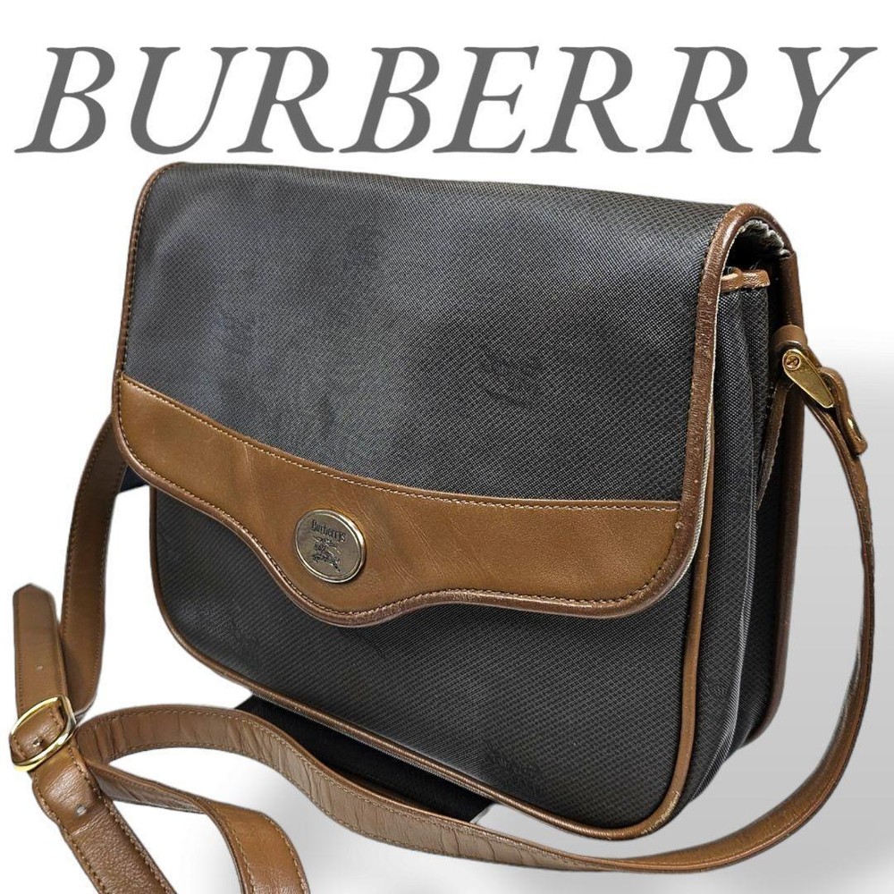 Burberry Shoulder Bag PVC Brown Authentic F1105153