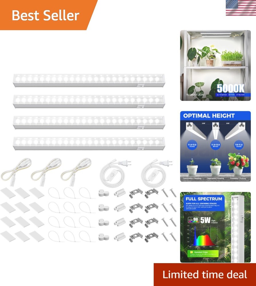 4 Pack T5 Full Spectrum 1ft LED Grow Lights for Indoor Plants
