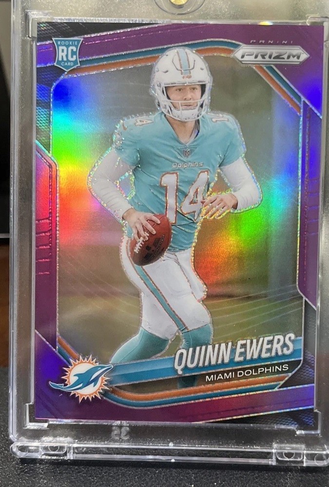 2025 Panini Prism Rookie Quinn, Ewers Purple Prism Dolphins /125