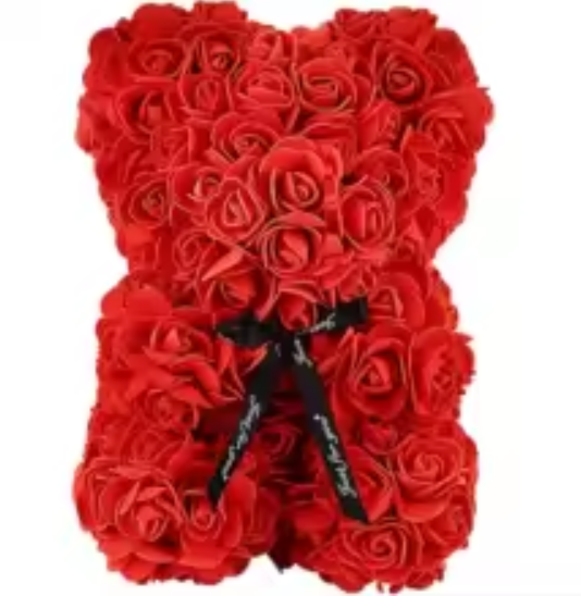 Valentines Day artificial rose bear red 25 cm