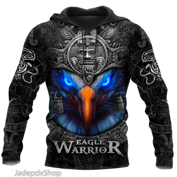 Eagle Warrior Mexico Hoodie 3d, best hoodie for Dad, dad gift hoodie 3d,