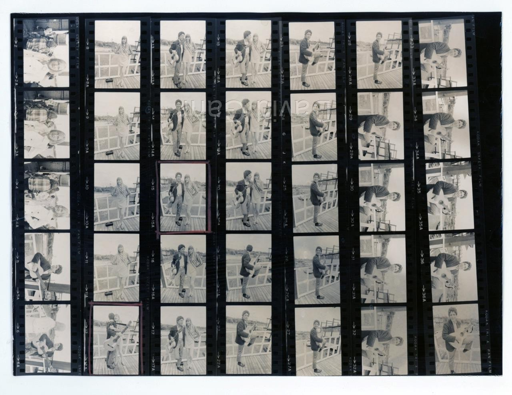 '67 Leonard Cohen Joni Mitchell Newport Folk Fest Gahr Contact Sheet Photo C46