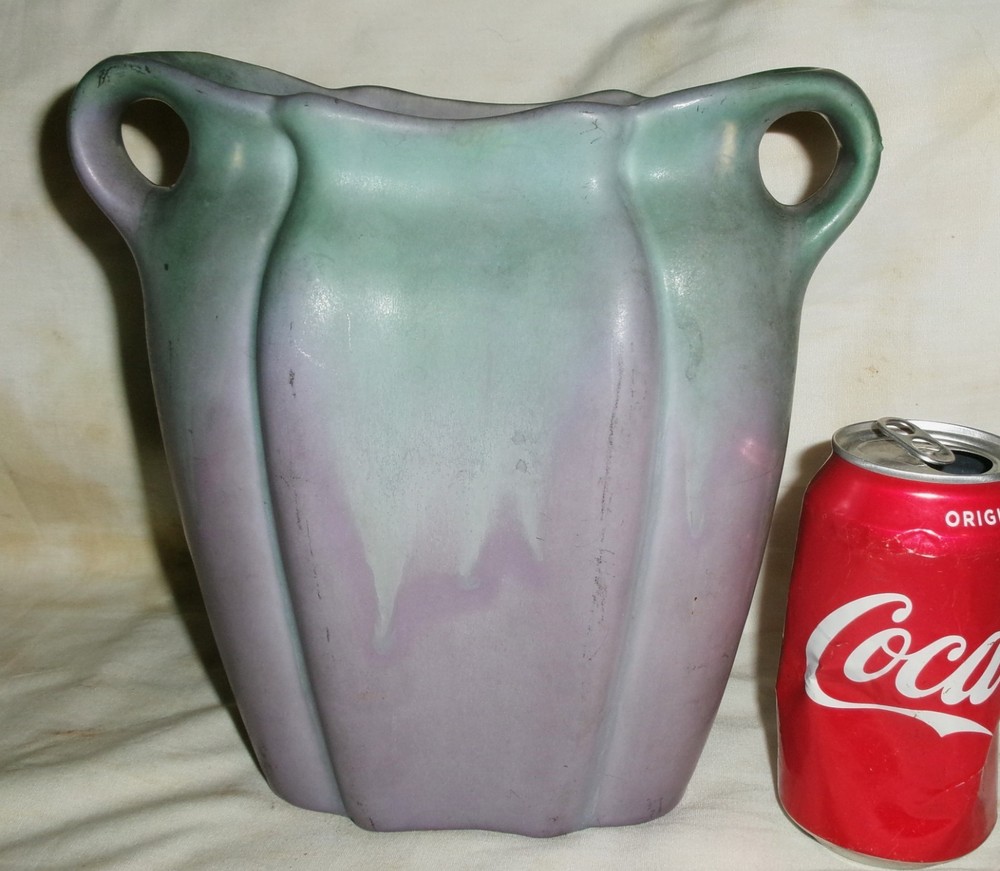 ANTIQUE USA MISSION ARTS & CRAFTS MUNCIE POTTERY FLOWER VASE MATTE GLAZE MINT A+